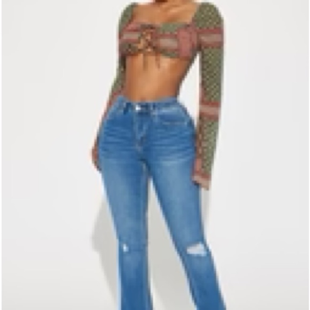 Fashion Nova Blue Flare Jeans